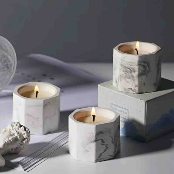 CC034 Marble Texture Premium Candle (Imported)